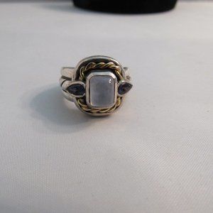 Samuel B. Gold Silver Chalcedony Sapphire Ring